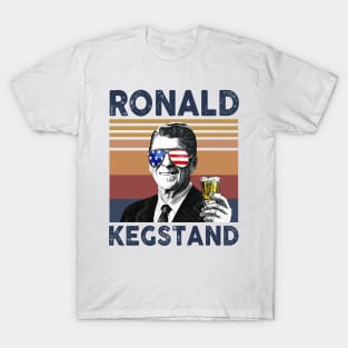 Ronald Kegstand US Drinking 4th Of July Vintage Shirt Independence Day American T-Shirt T-Shirt